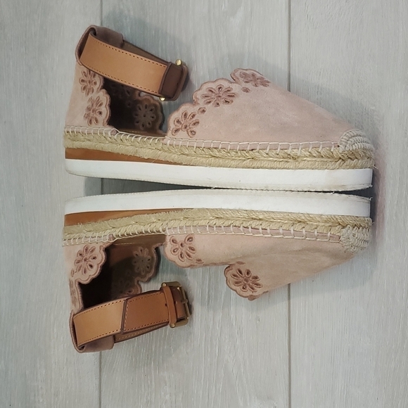 See By Chloe Ankle Espadrilles Sandals Suede Shoes sz 39  US 8 - Picture 9 of 12